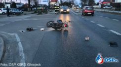 Wypadek motocyklisty z osobówką na DK60