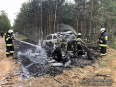 Pożar auta podczas Rajdu Polskie Safari