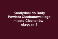 Kandydaci do Rady Powiatu Ciechanowskiego - miasto Ciechanów