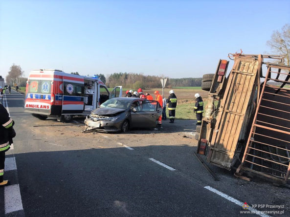 Wypadek na trasie Przasnysz - Chorzele