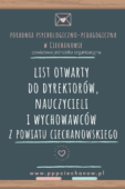 List otwarty do Dyrektorów, Nauczycieli i Wychowawców z terenu powiatu ciechanowskiego