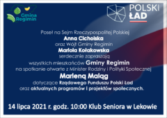 Omówienie programu Polski Ład przez minister Marlenę Maląg w gm. Regimin