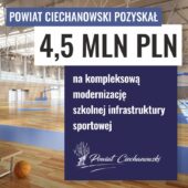 Powiat Ciechanowski zmodernizuje infrastrukturę sportową w 5 szkołach